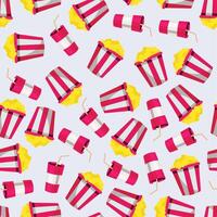 Popcorn seamless pattern background. Seamless pattern with Movie icons background vector