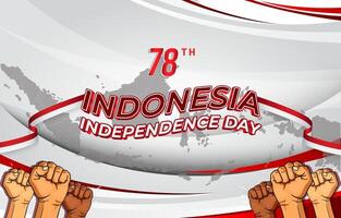 78th of august indonesian independence day landscape banner for social media post with abstract gradient red and white background design6 vector