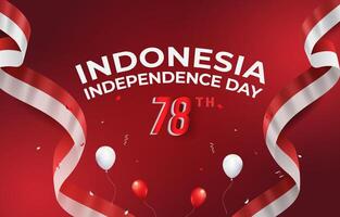happy indonesian independence day 78th of august banner with abstract gradient red and white background design11 vector