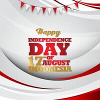 happy 17th of august indonesian independence day square banner for social media post with with abstract gradient red and white background design1 vector