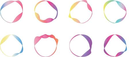 A set of circular frame made up of vibrant, wavy lines. Adds a dynamic element to your design. The central empty space is great for text or images. vector