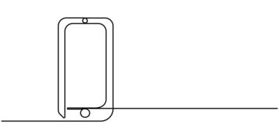 Phone line background one line drawing background vector