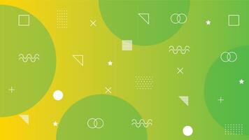 a Memphis yellow and green background illustration. for banner, poster and id card needs, as a presentation. High Resolution and many styles. vector