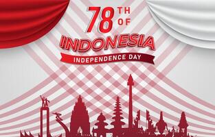 78th of august indonesian independence day landscape banner for social media post with abstract gradient red and white background design1 vector