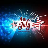 4th of july american independence day background banner with abstract gradient blue and red design vector