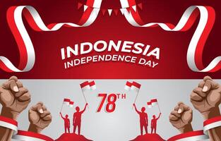 happy 78th of august indonesian independence day landscape banner for social media post with abstract gradient red and white background design13 vector