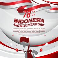 78th of august indonesian independence day square banner for social media post with with abstract gradient red and white background design11 vector