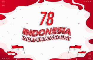 78th of august indonesian independence day landscape banner for social media post with abstract gradient red and white background design vector