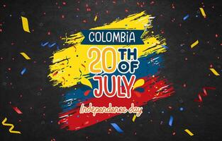 happy 20th of july colombia independence day landscape banner for social media post with abstract gradient background design4 vector