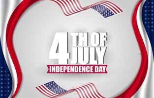 happy american independence day 4th of july background banner with flag and abstract gradient white design vector