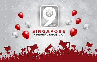singapore independence day 9th of august banner with abstract gradient red and white background design00 vector