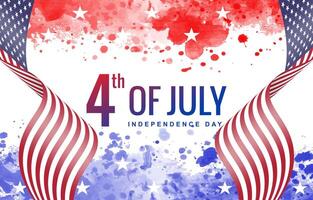 4th of july american independence day background banner with abstract gradient red white and blue design vector