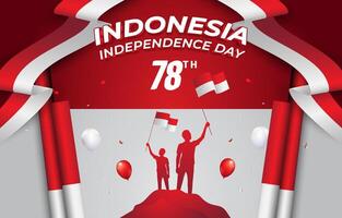 indonesian independence day 78th of august landscape banner for social media post with abstract gradient red and white background design2 vector