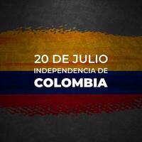 20th of july colombia independence day square banner for social media post with abstract gradient yellow blue and red background design1 vector