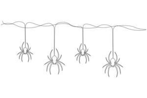 Hand-drawn spider web continuous line art drawing. Halloween concept linear background vector