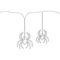 Hand-drawn spiders continuous line art drawing vector