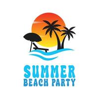 summer vacation logo design concept idea with palm tree vector