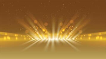 Gold background abstract geometric shapes luxury design lighting wallpaper.Realistic layer elegant futuristic glossy light.Cover layout template. vector