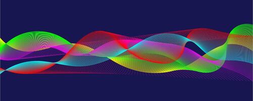 Fluidity and Neon Colors in Abstract Waveform vector