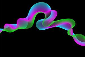 Neon Colored Abstract Waveform with Fluidity vector