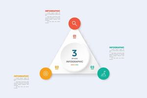 triangle shape infographic 3 steps vector