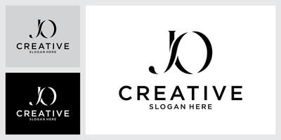 JO or OJ initial letter logo design . vector