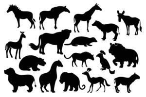 Best collection of animal silhouettes in diverse sizes and shapes, showcasing a variety of species flat illustration vector