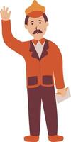 Postman Character Isolated on White Background. Illustration with Cartoon Concept. vector