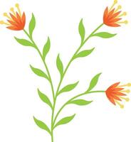 Spring Flat Flower Illustration, Isolated on White Background, with Minimalist Design. vector