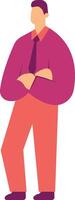 Business Character Illustration in Flat Design and Shape. Isolated on White Background. vector