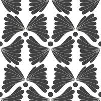Black abstract butterflies on a white background form a seamless pattern. vector