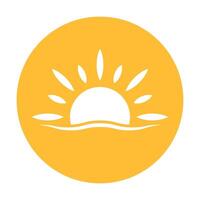 A half sun is setting downwards icon sunset concept for graphic design, logo, website, social media, mobile app, UI illustration vector