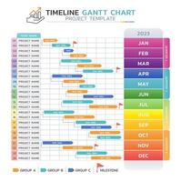 timeline gantt chart infographic template background vector
