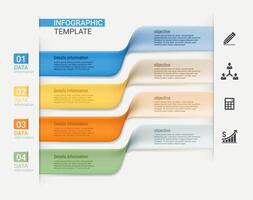 Modern spiral infographics data template background vector