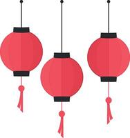 illustration of chinese lanterns without background vector