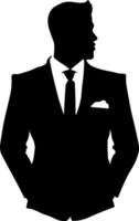 black silhouette of a men without background vector