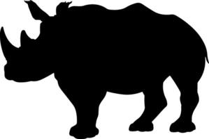 silhouette of a black rhinoceros without background vector