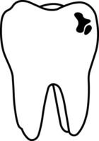 tooth with caries black icon no background vector