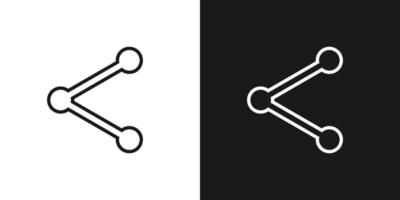 Sharing icon. Icon share isolated on black and white background. EPS 10 vector