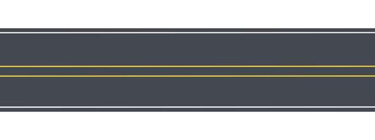 Asphalt road top view with two yellow lines element. illustration vector