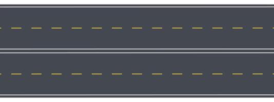 Asphalt high way road top view elements set isolated on white background. illustration vector
