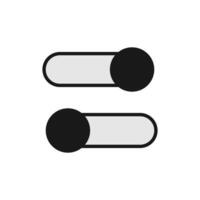 Toggles switch button. On, Off set elements. Setting control toggle design. illustration. vector