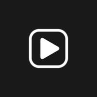 Play button icons on black background. vector
