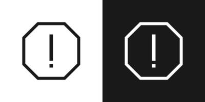 Exclamation mark of warning attention icon. vector