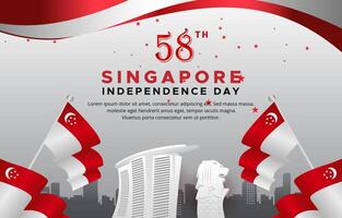 58th of august singapore independence day banner with abstract gradient red and white background design1 vector