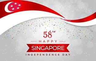 singapore independence day 58th of august banner with abstract gradient red and white background design21 vector