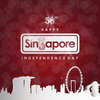 happy singapore independence day 58th of august banner with abstract gradient red and white background design13 vector