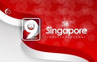 singapore independence day 9th of august banner with abstract gradient red and white background design1 vector