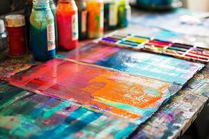 Art acrylic paints mixed media photo
