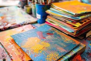 Art acrylic paints mixed media photo